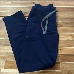 Figs Navy Yola Skinny Scrub Pants, size small